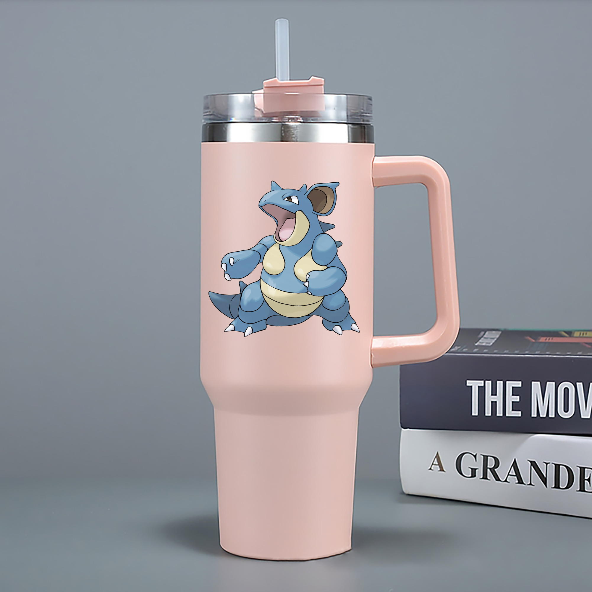 （画像用） ポケットモンスター Pokémon 1200mL車用タンブラー - クリスタルステッカー（プラスチックストロー付き）